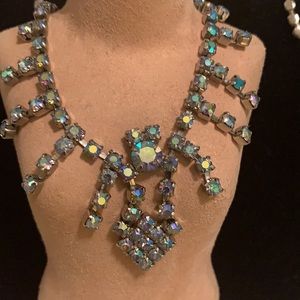 Vintage 14 inch Choker AB Rhinestone beautiful. Bridgerton estate